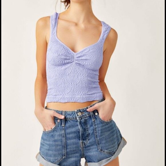 Free People Love Letter Sweetheart Cami in Purple size XS/S NWOT - Picture 1 of 7